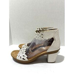 Rieker Women's 66555-80 Block Heeled Open Toe Ankle Strap Shoes, Size 42